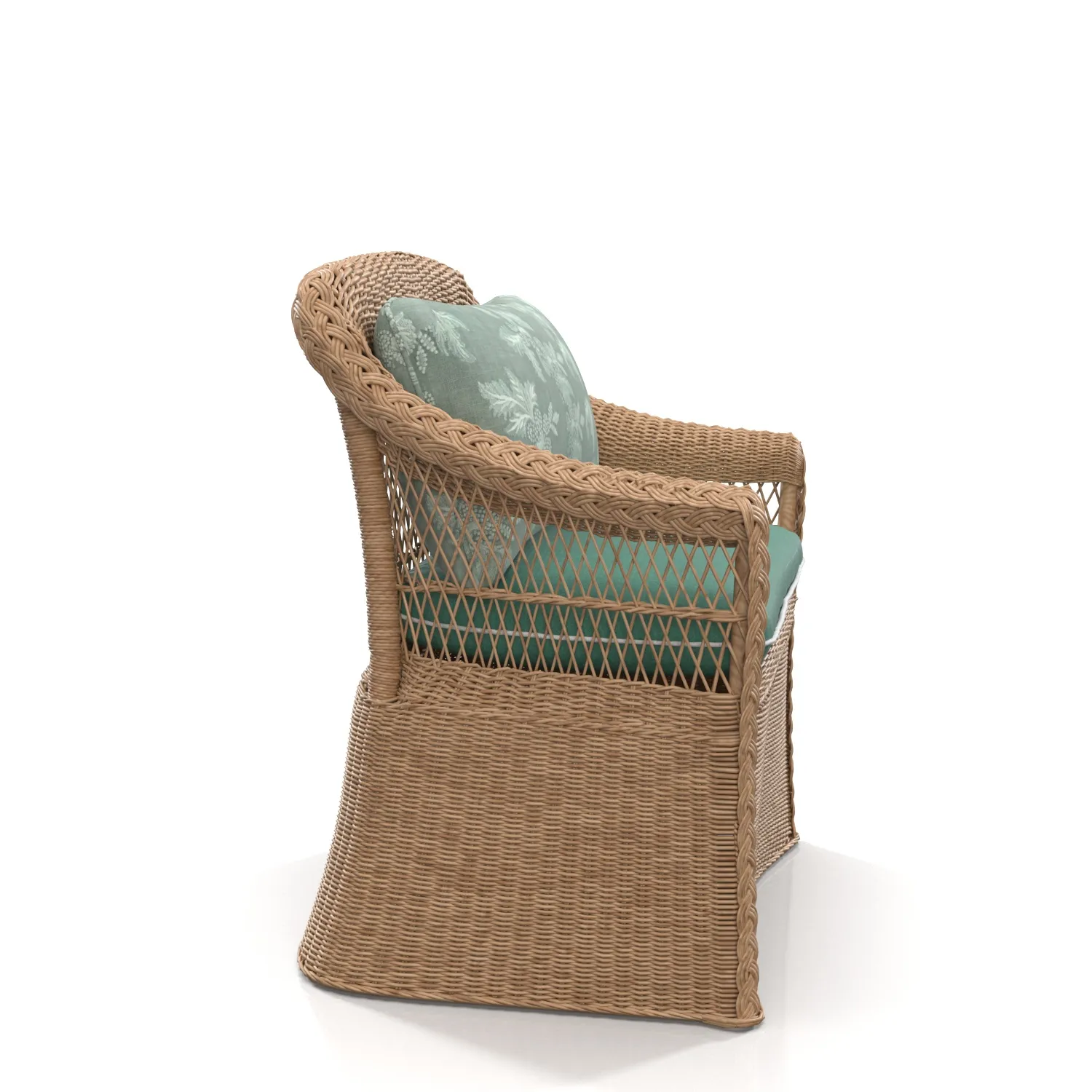 Braided Rattan Lounge Chair PBR 3D Model_03